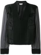 Maison Margiela Contrast Sleeve Fitted Jacket - Black