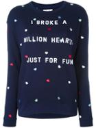 Zoe Karssen Heartbreaker Sweatshirt, Women's, Size: Medium, Blue, Cotton/polyester
