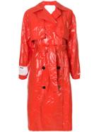 Msgm Buttoned Up Rain Coat - Red