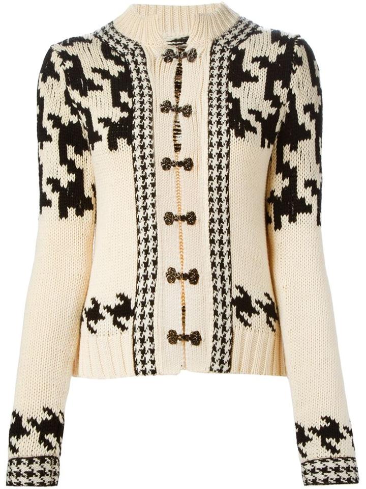 Yohji Yamamoto Vintage Houndstooth Intarsia Cardigan