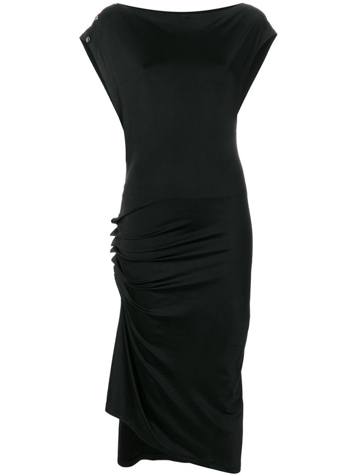 Paco Rabanne Wrap Draped Dress - Black