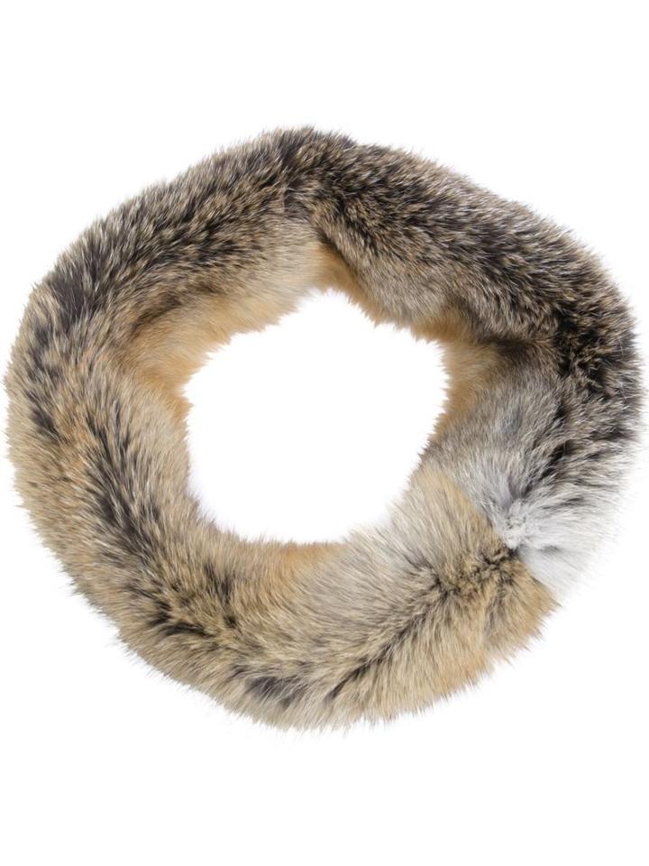 Derek Lam Circular Scarf, Women's, Nude/neutrals, Fox Fur