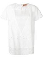 No21 - Embroidered Blouse - Women - Silk/cotton/polyester - 40, Women's, White, Silk/cotton/polyester
