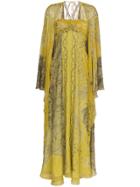 Etro Paisley Embellished Silk Gown - Yellow & Orange