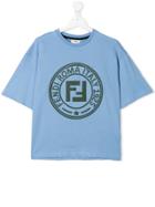 Fendi Kids Logo Stamp T-shirt - Blue