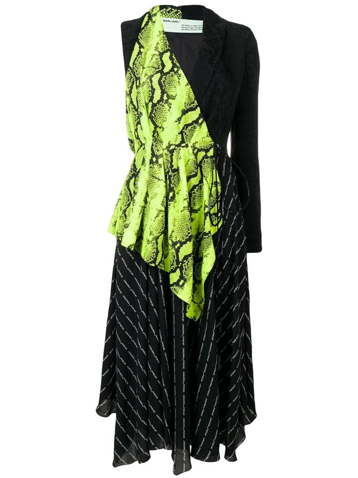 Off-white Logo Print Panel Dress - Black