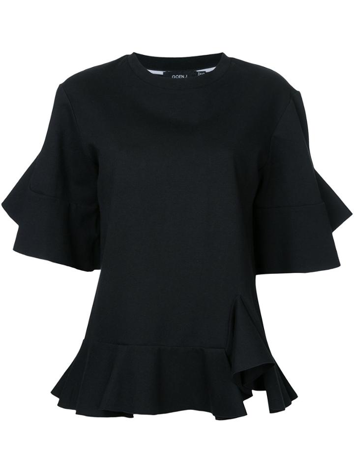 Goen.j Ruffle Slash T-shirt - Black