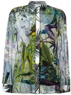 Max Mara Floral Print Shirt, Women's, Size: 40, Green, Silk/viscose/spandex/elastane