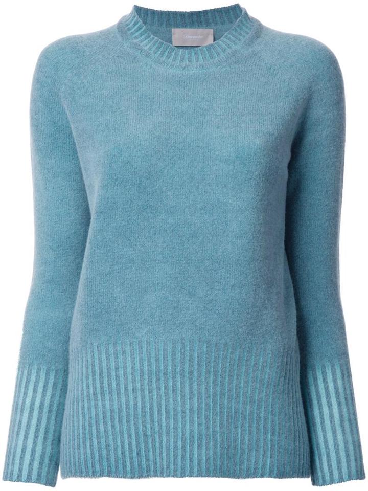 Drumohr Round Neck Jumper, Women's, Size: 46, Green, Virgin Wool