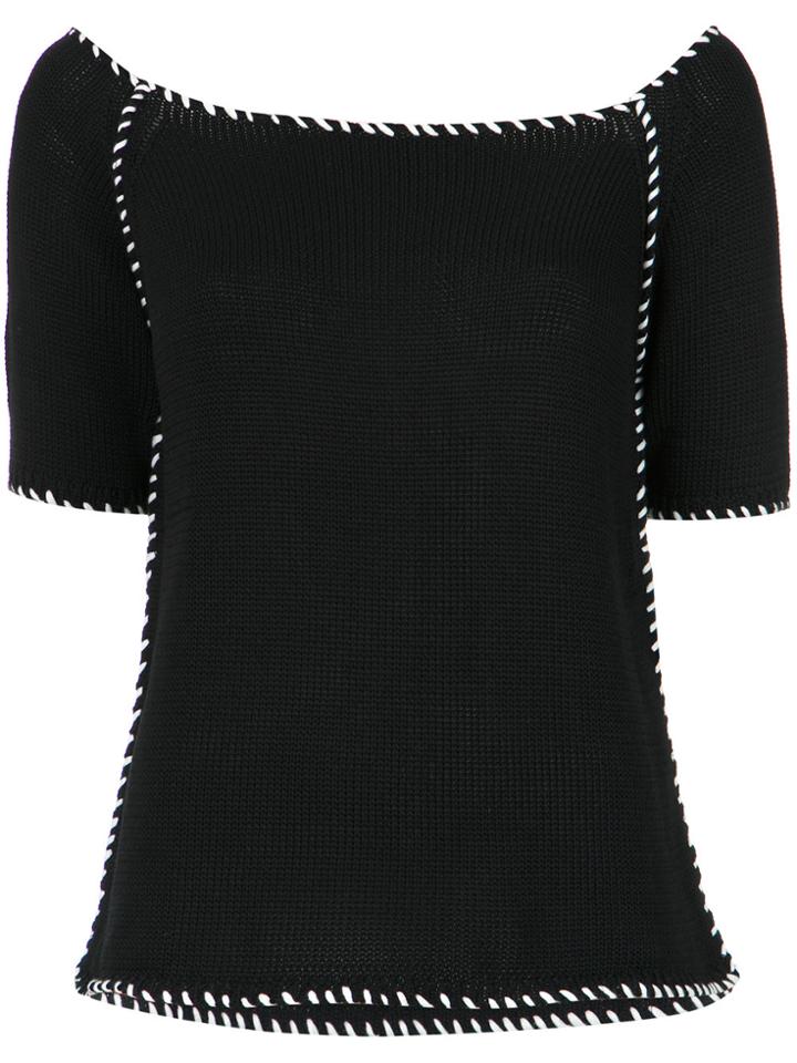 Mara Mac Boat Neck Knit Blouse - Unavailable