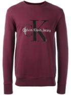 Calvin Klein Jeans Logo Print Sweatshirt, Men's, Size: Large, Red, Cotton
