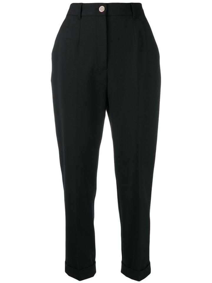 Dolce & Gabbana Cropped Cigarette Pants - Black