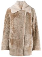 Sylvie Schimmel Wrap-style Shearling Jacket - Neutrals