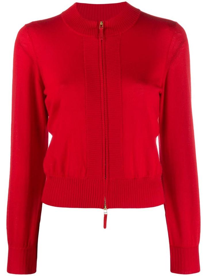 Paule Ka Fitted Zip-up Cardigan - Red