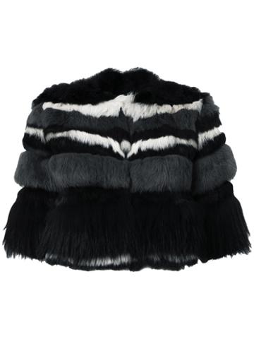 Andrea Bogosian Fur Cropped Jacket, Women's, Size: P, Black, Fox Fur/rabbit Fur
