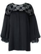 Martha Medeiros Lace Panel Top - Black