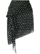 Saint Laurent Polka Dot Mini Skirt - Black