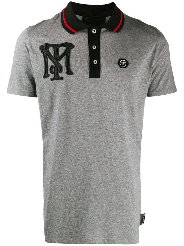 Philipp Plein Scarface Print Polo Shirt - Grey