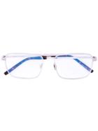 Saint Laurent Eyewear - Rectangle Frame Glasses - Unisex - Metal (other) - One Size, Grey, Metal (other)