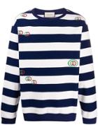 Gucci Striped Logo Jumper - Blue