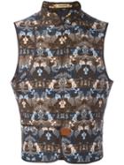 Al Duca D'aosta 1902 Patterned Sleeveless Waistcoat, Men's, Size: 48, Brown, Cotton/acetate/polyester