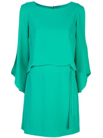 Halston Heritage Slit Sleeve Dress - Green