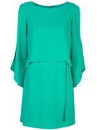 Halston Heritage Slit Sleeve Dress - Green