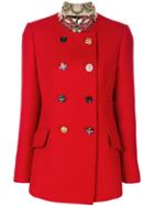 Dolce & Gabbana Decorative Buttoned Peacoat - Red