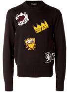 Dolce & Gabbana Royalty Knitted Patch Jumper - Pink & Purple