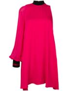 Amen Asymmetric One-shoulder Mini Dress - Pink & Purple