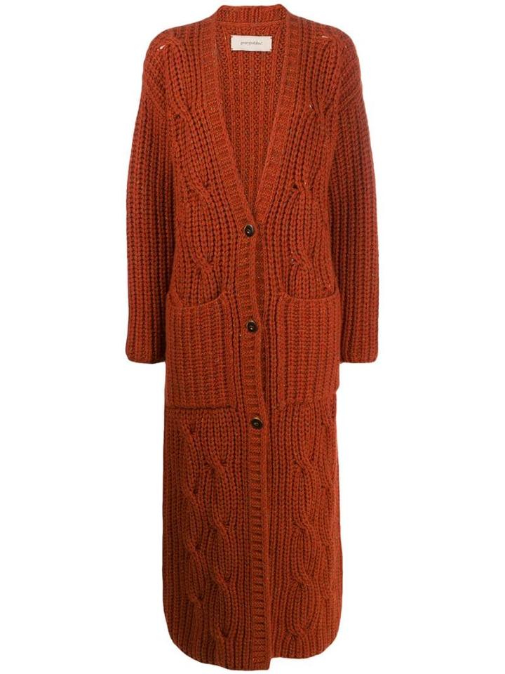 Gentry Portofino Long Cashmere Cardigan - Orange