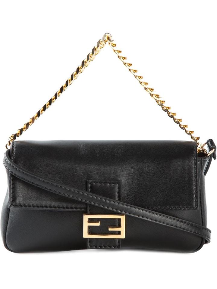 Fendi Micro 'baguette' Clutch, Women's, Black