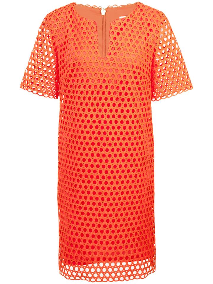 Trina Turk Eyelet-pattern Shift Dress - Yellow & Orange