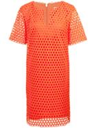 Trina Turk Eyelet-pattern Shift Dress - Yellow & Orange