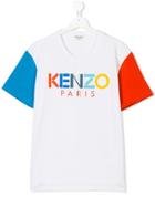 Kenzo Kids Teen Blockcolour Logo T-shirt - White