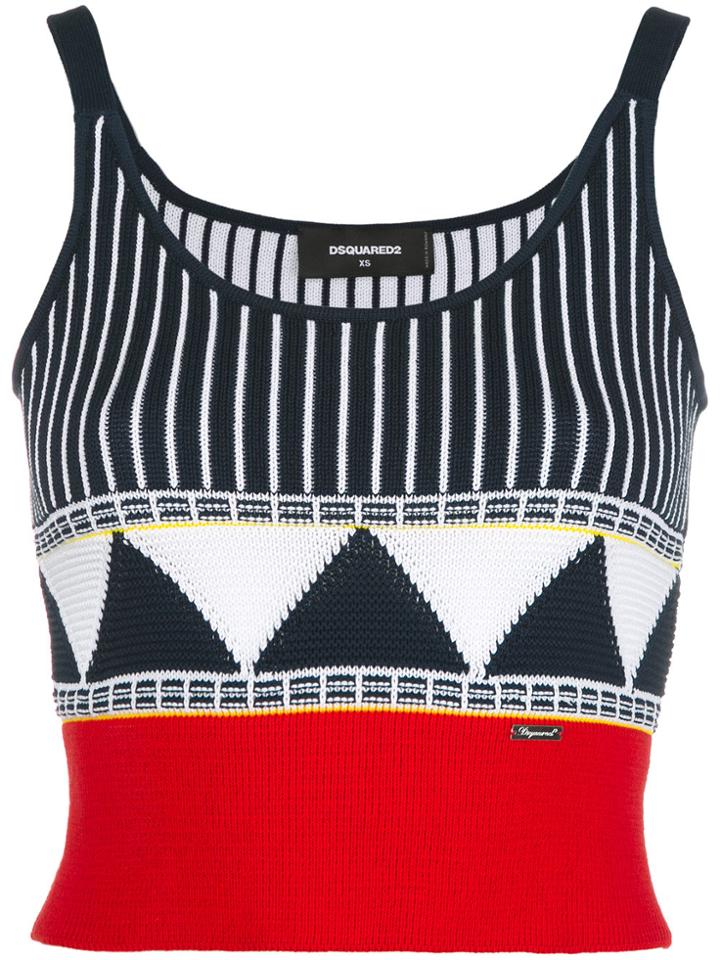 Dsquared2 Embroidered Cropped Tank Top - Multicolour