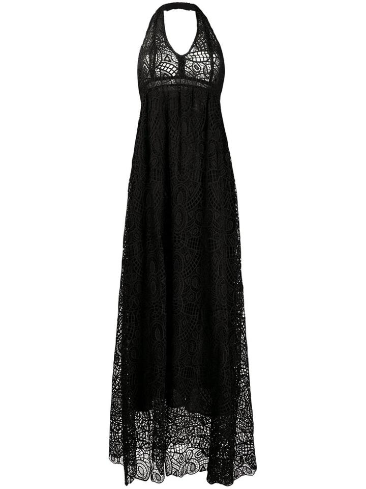 Liu Jo Sleeveless Embroidered Long Dress - Black