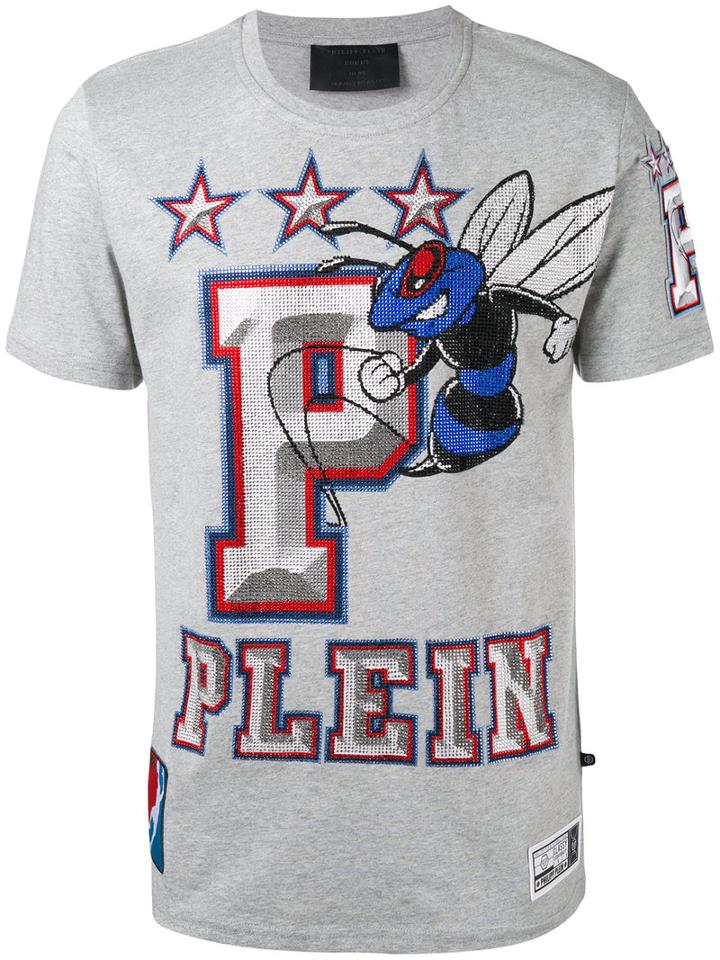 Philipp Plein Graphic Print T-shirt, Men's, Size: Xl, Grey, Cotton