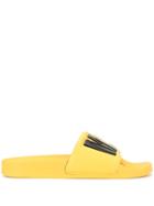 Msgm Logo Print Slide Sandals - Yellow