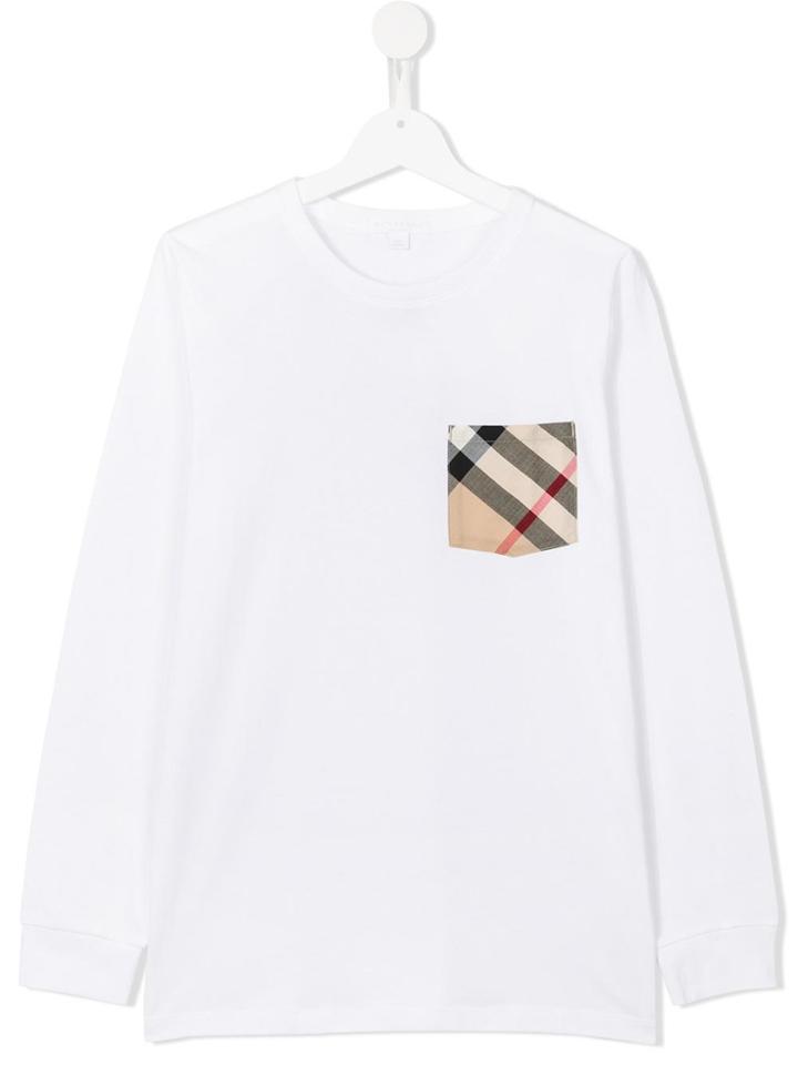 Burberry Kids Check Pocket Top - White