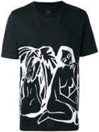 Oamc Printed T-shirt, Men's, Size: Large, Black, Cotton