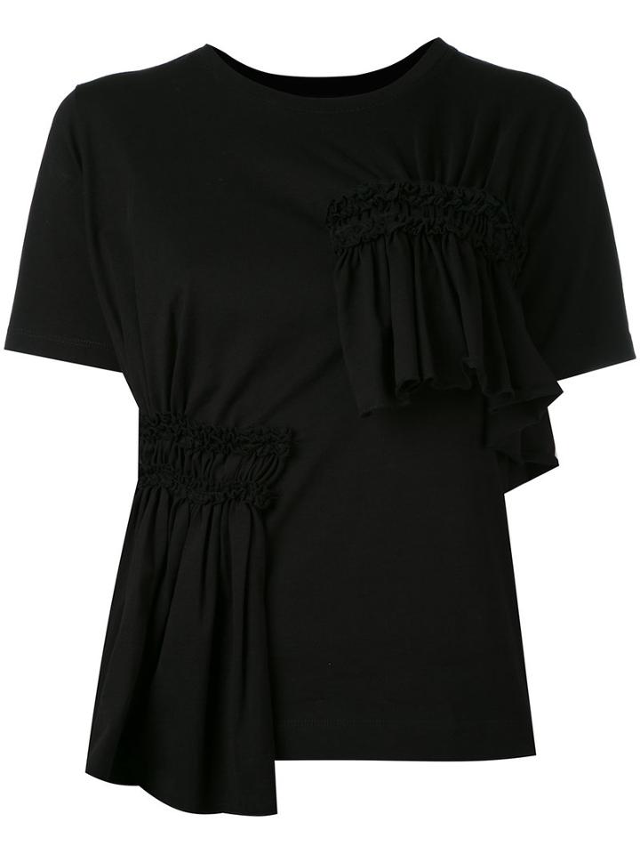 Simone Rocha - Ruffled Appliques Top - Women - Cotton - M, Black, Cotton