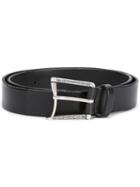 D'amico Curved Buckle Belt, Men's, Size: 95, Black, Calf Leather