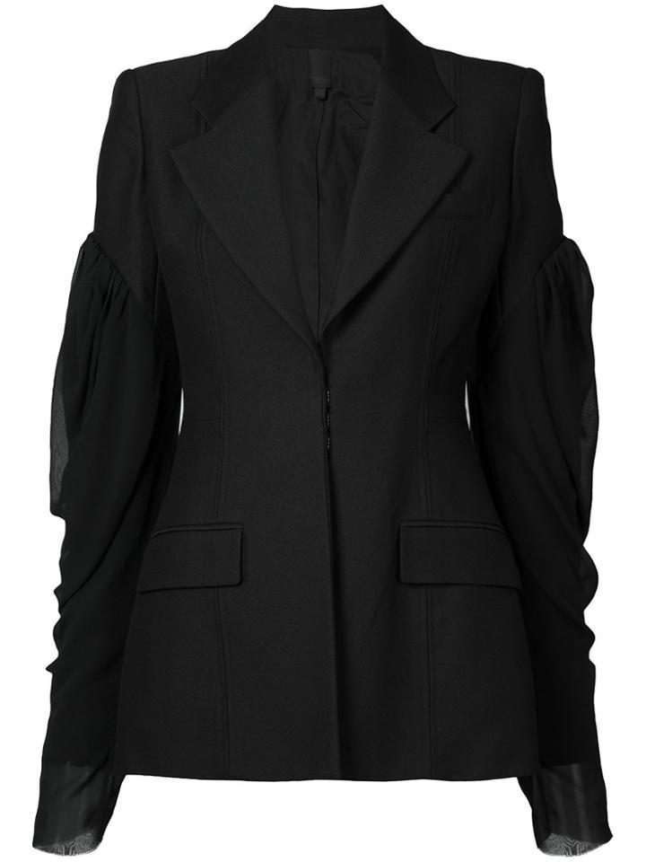 Vera Wang Puff Sleeve Blazer - Black