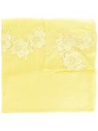 P.a.r.o.s.h. - Lace Trim Scarf - Women - Cotton/polyamide/wool - One Size, Yellow/orange, Cotton/polyamide/wool