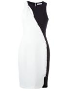 Versace Collection Asymmetrical Pattern Dress, Women's, Size: 44, White, Polyester/spandex/elastane/cotton/polyester