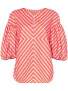 Silvia Tcherassi Anni Puff-sleeve Striped Blouse - Pink