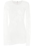 Masnada Sheer Floral Top - White