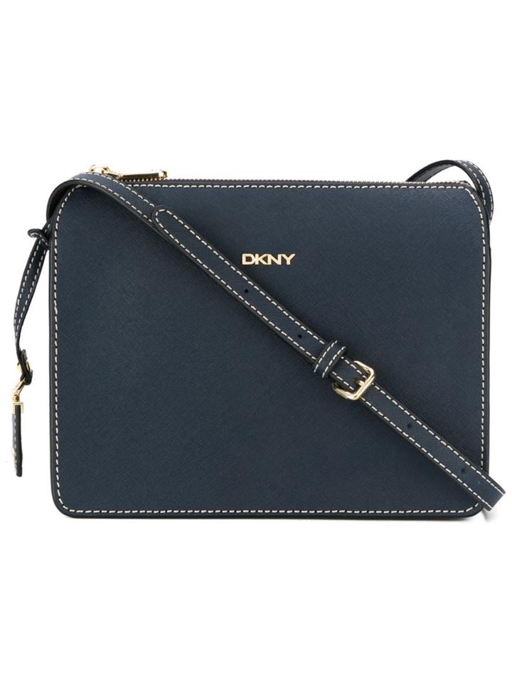 Dkny Stitch Detail Crossbody Bag, Women's, Blue, Leather