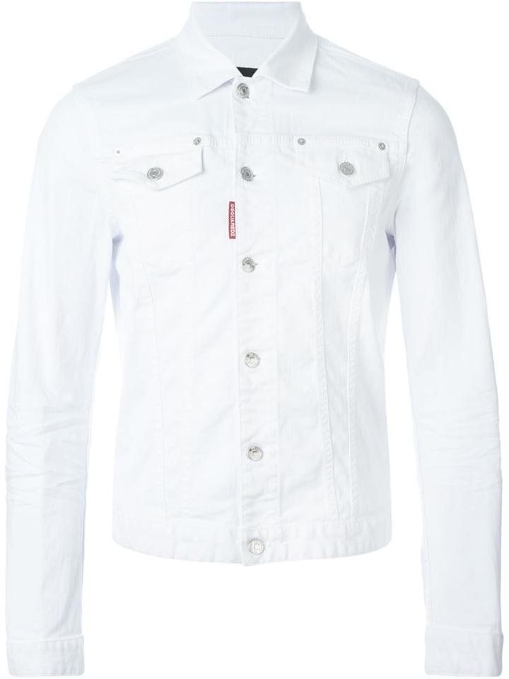Dsquared2 Denim Jacket, Men's, Size: 52, White, Cotton/spandex/elastane